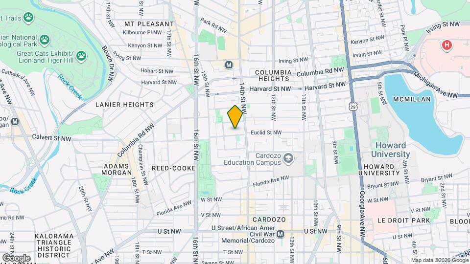 1425 Euclid St NW Map and Location Details