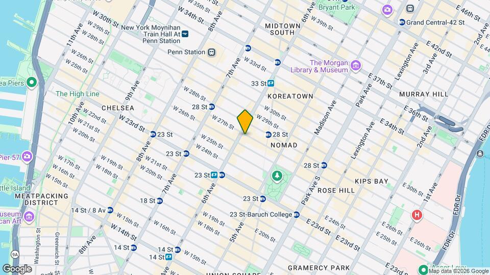 52 W 27th St, Unit 3 Map and Location Details