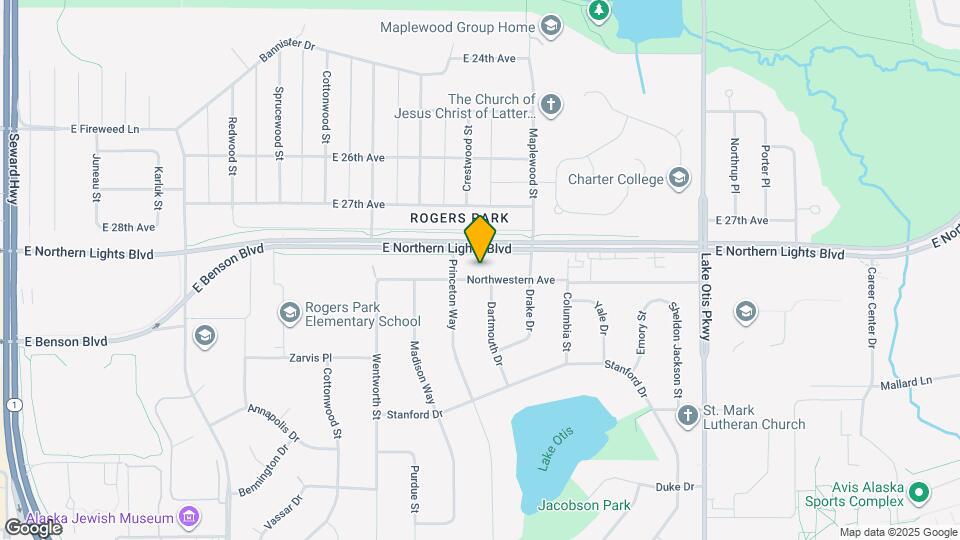 1821 Northwestern Ave Map and Location Details