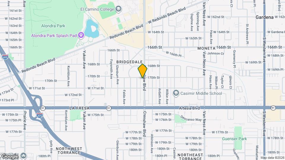 17009 Crenshaw Blvd Map and Location Details