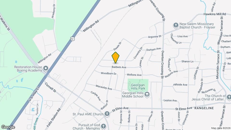 1848 Baldwin Ave Map and Location Details