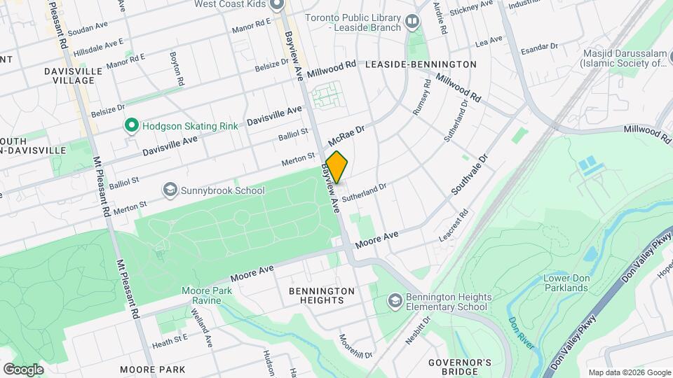 1335 Bayview Ave Map and Location Details