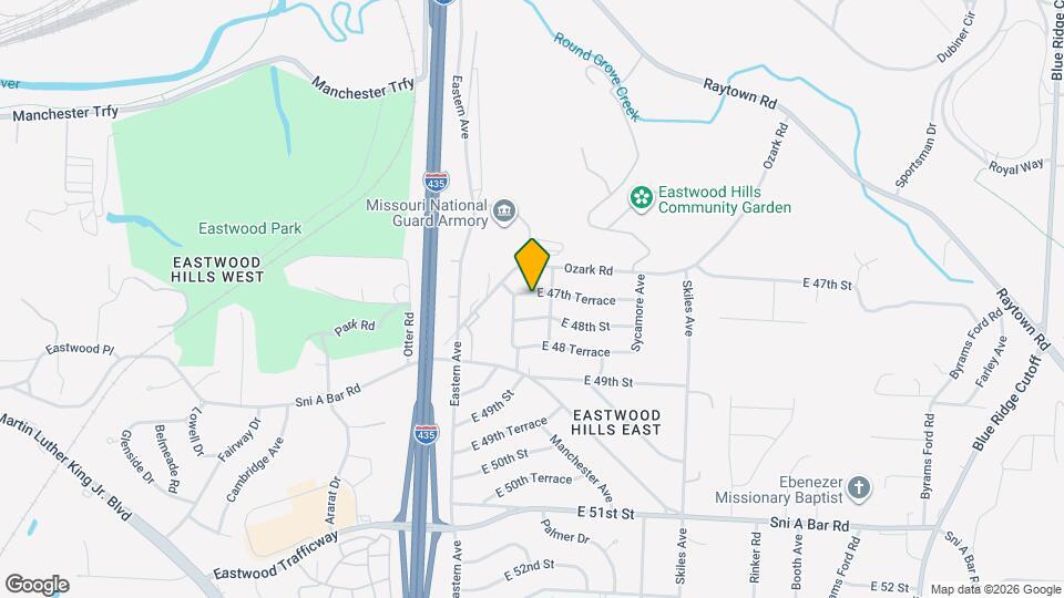 7611 E 47th Terrace Map and Location Details