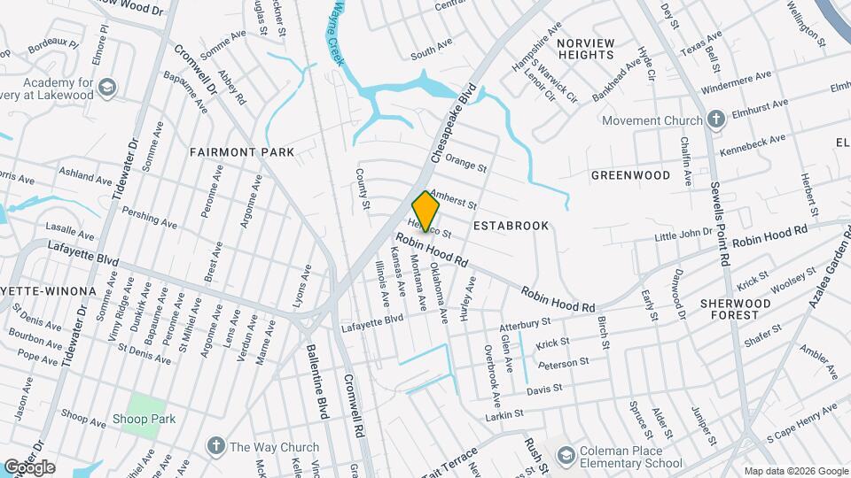 3640 Robin Hood Rd Mapa y Detalles de la Ubicación