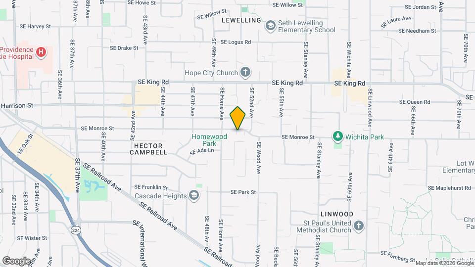 5126 SE Monroe St Map and Location Details