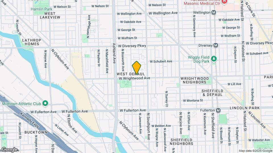 1450 W Wrightwood Ave Map and Location Details