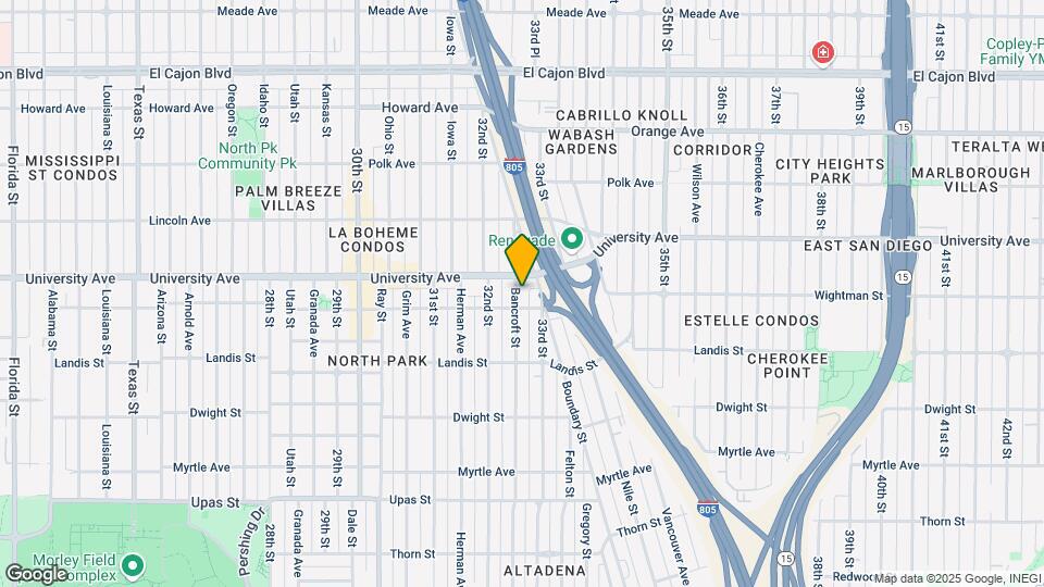 3813 Bancroft St Map and Location Details