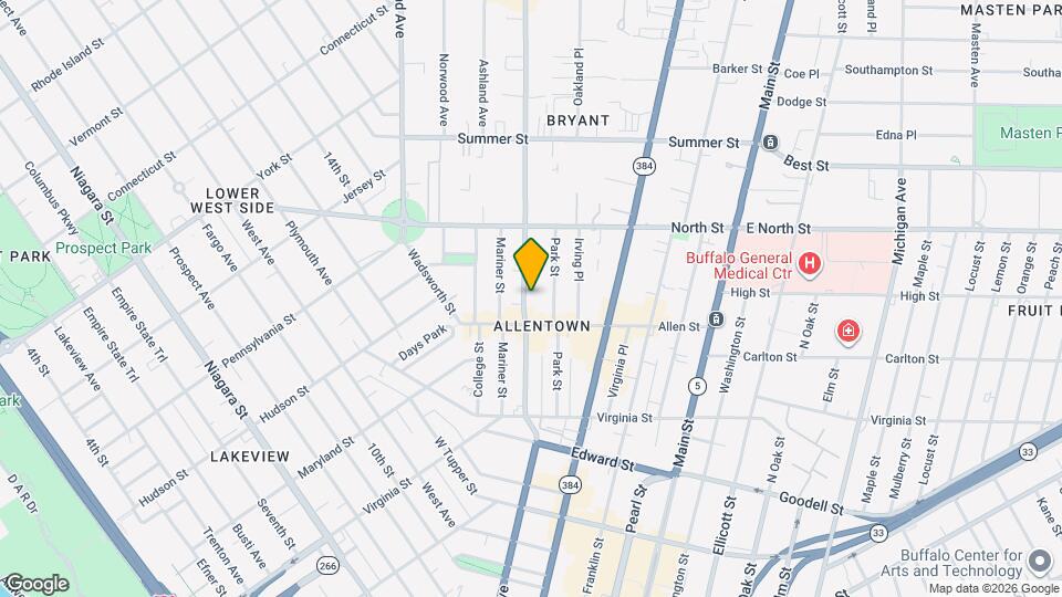 125 Elmwood Ave Map and Location Details