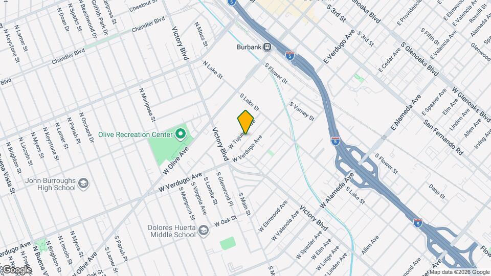 256 W Tujunga Ave, Unit B Map and Location Details