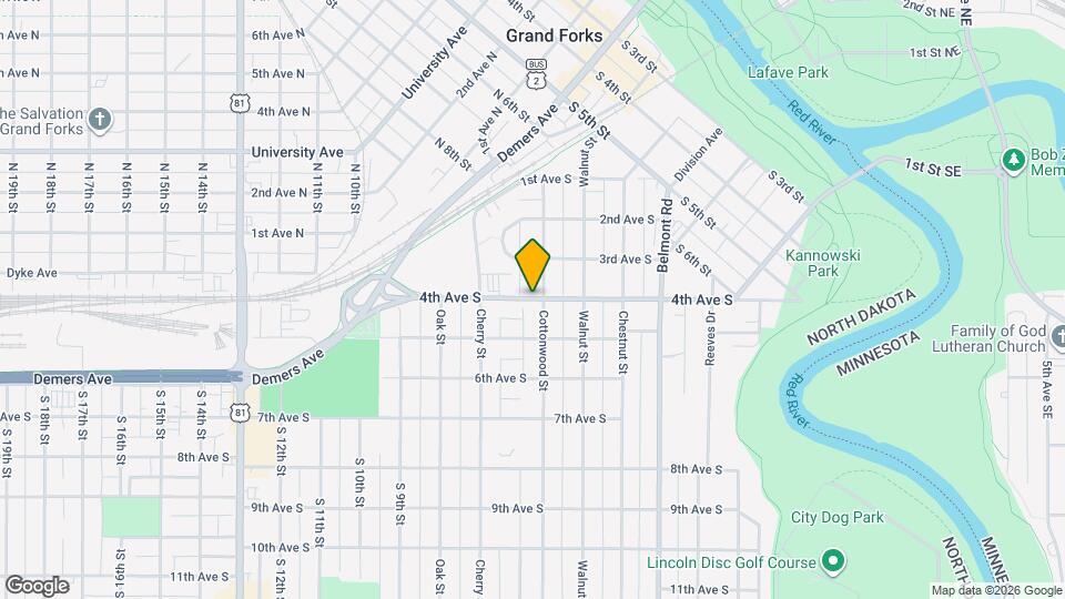 402 1/2-822-822 Cottonwood St Map and Location Details