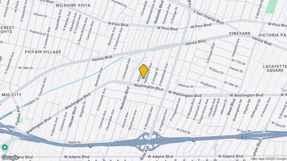 1861 S Sycamore Ave Mapa y Detalles de la Ubicación