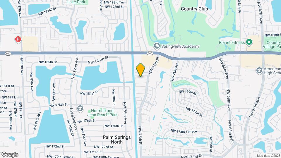 7640 NW 182nd Terrace Map and Location Details
