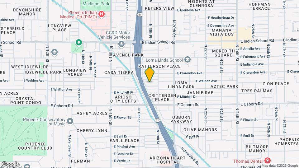 1822 E Whitton Ave Mapa y Detalles de la Ubicación