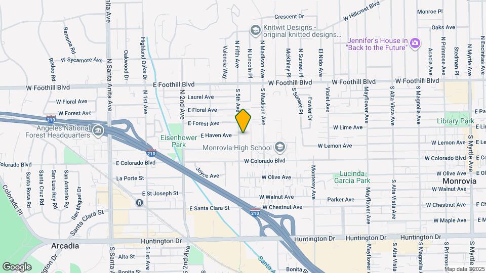 406 S 5th Ave Map and Location Details