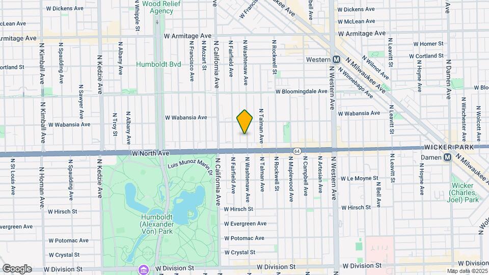 1626 N Washtenaw Ave, Unit # 02F Map and Location Details
