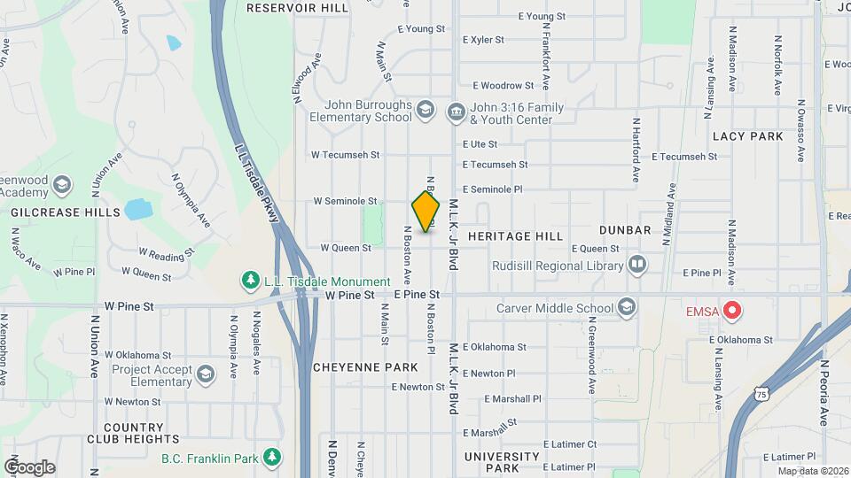 1608 N Boston Pl Map and Location Details