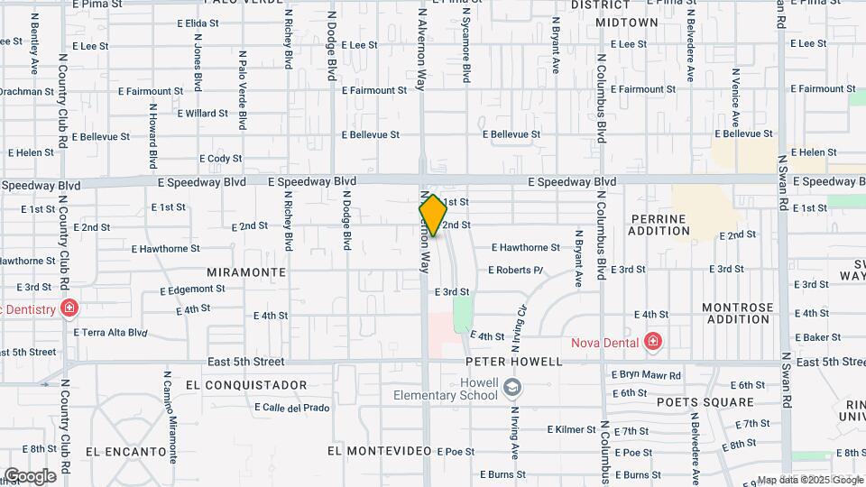 940 N Alvernon Way Map and Location Details