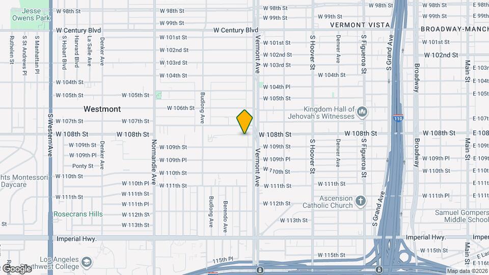 1016 W 108th St Map and Location Details