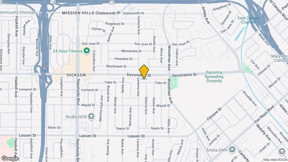 14939 Tuba St Mapa y Detalles de la Ubicación