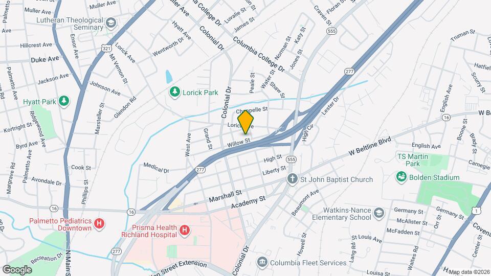 2215 Willow St Map and Location Details