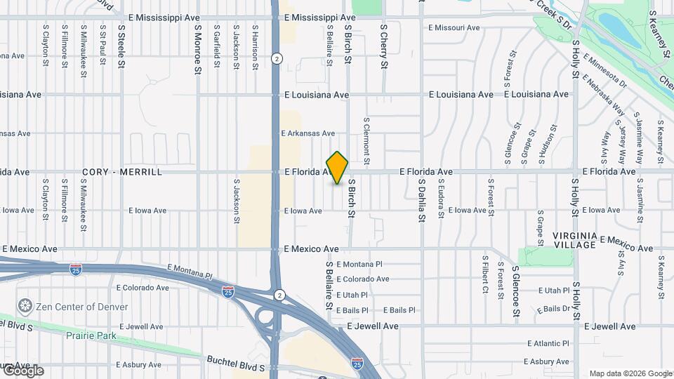 1540 S Bellaire St, Unit V153 Mapa y Detalles de la Ubicación