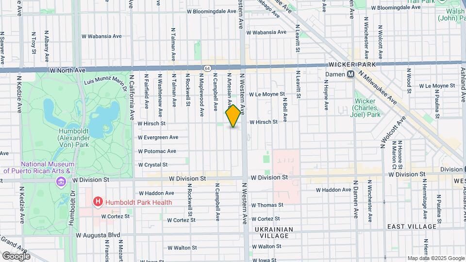 1341 N Artesian Ave Map and Location Details