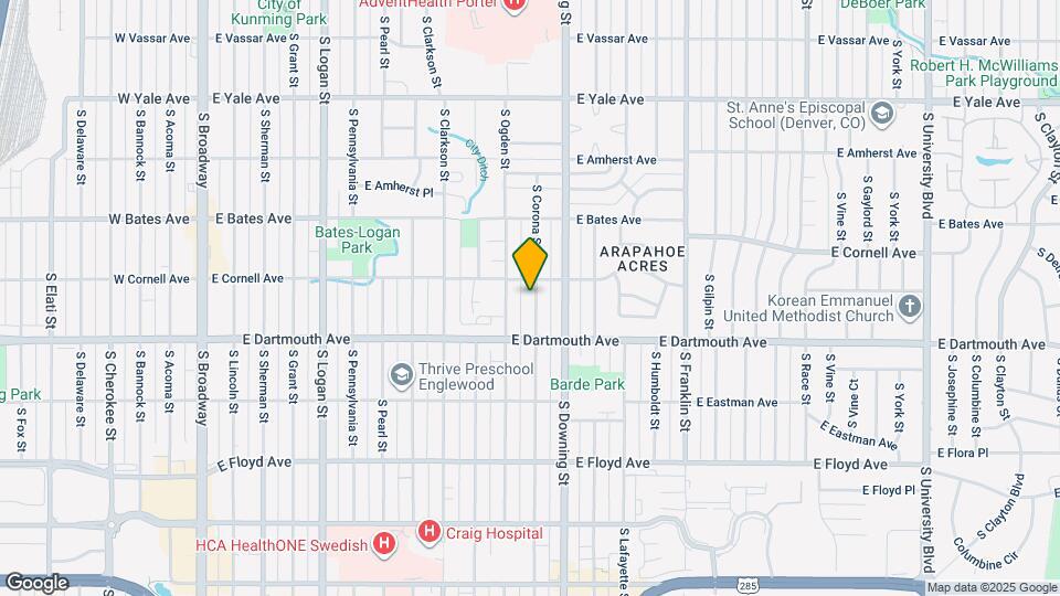 3025 S Corona St Map and Location Details