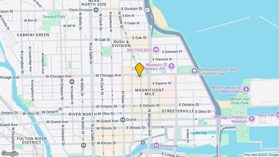 750 N Rush St Map and Location Details