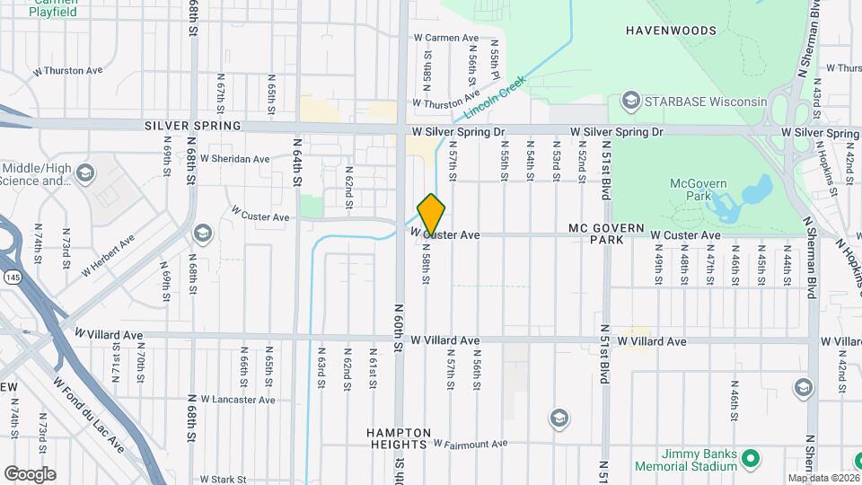 5733 W Custer Ave Mapa y Detalles de la Ubicación