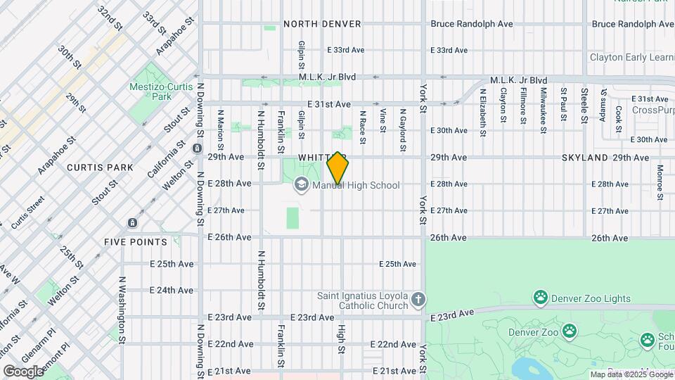 1888 E 28th Ave Map and Location Details