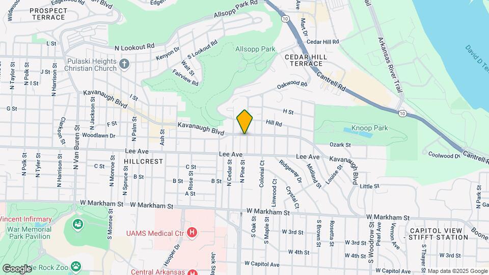 2101 Kavanaugh Blvd Mapa y Detalles de la Ubicación
