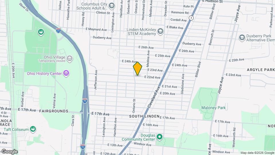 1185 E 22nd Ave Map and Location Details