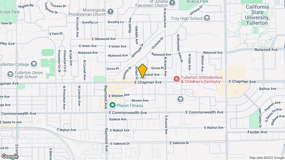 1425 E Chapman Ave Mapa y Detalles de la Ubicación