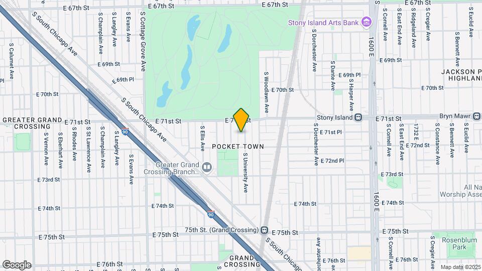 7134 S University Ave Map and Location Details