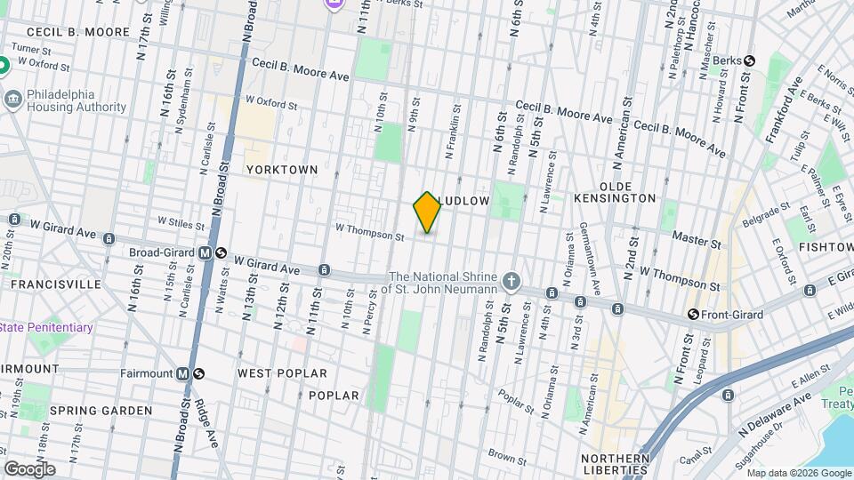 711 W Thompson St Map and Location Details
