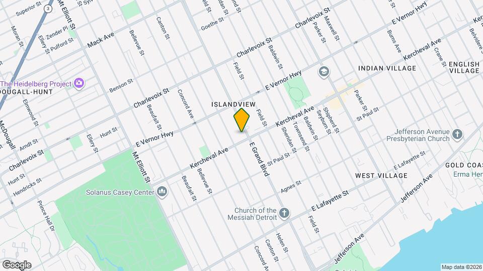 445 E Grand Blvd Map and Location Details