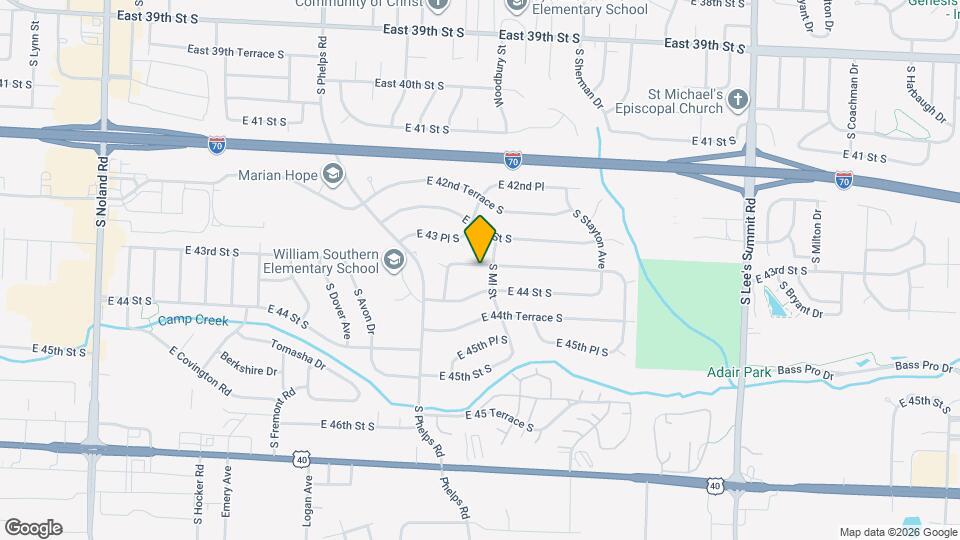 15403 East 43rd Terrace S Mapa y Detalles de la Ubicación