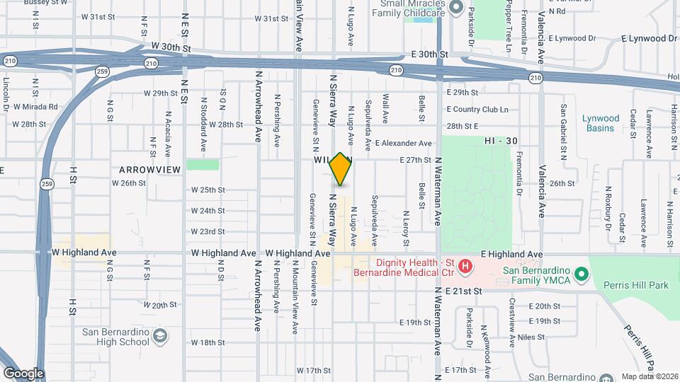 2525 N Sierra Way Mapa y Detalles de la Ubicación