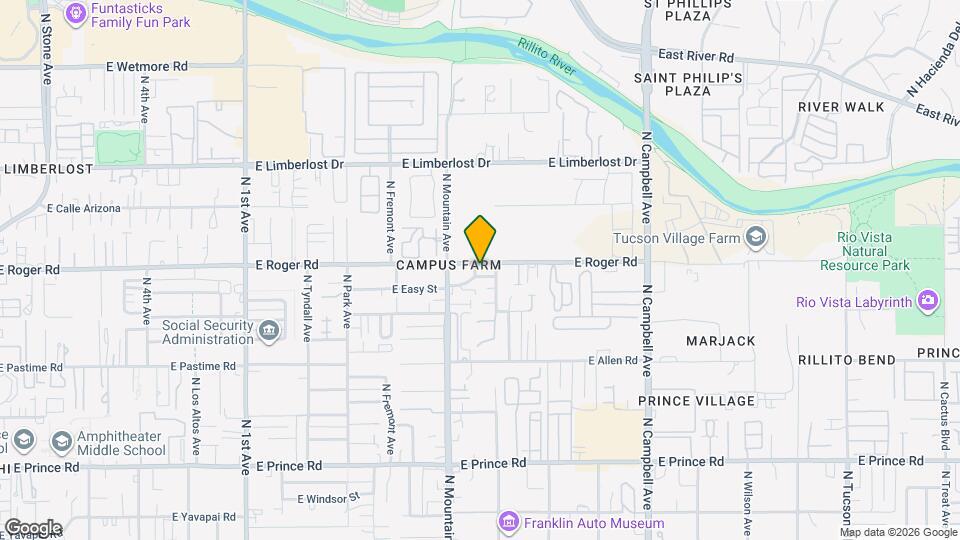 1402 E Roger Rd Map and Location Details