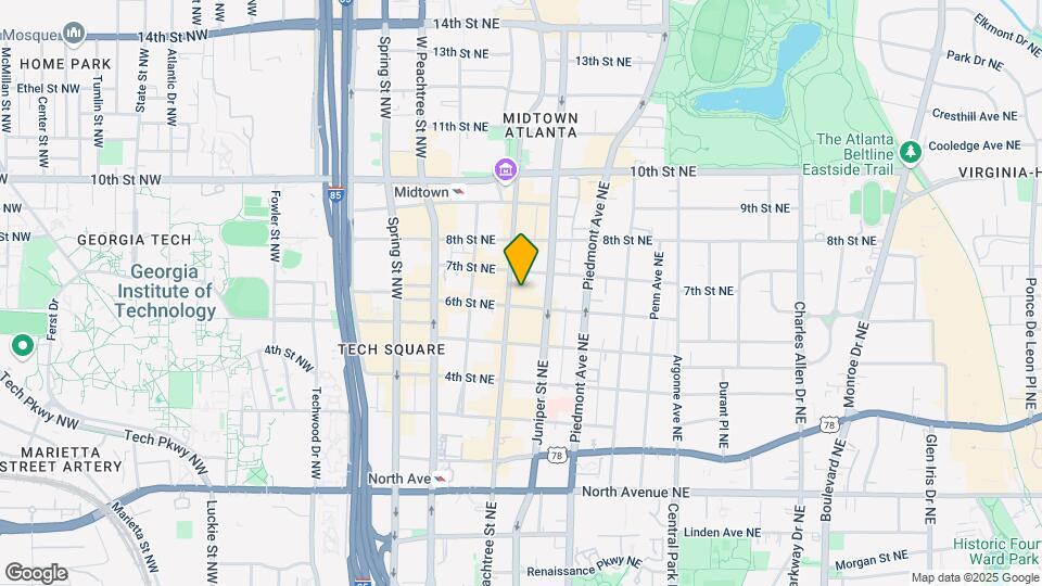 855 Peachtree St NE Map and Location Details