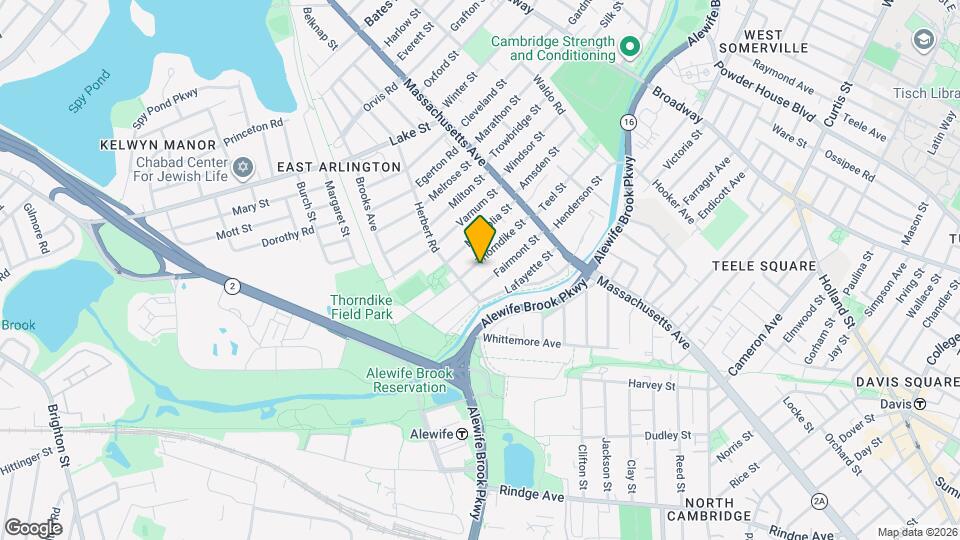 70 Thorndike St Map and Location Details
