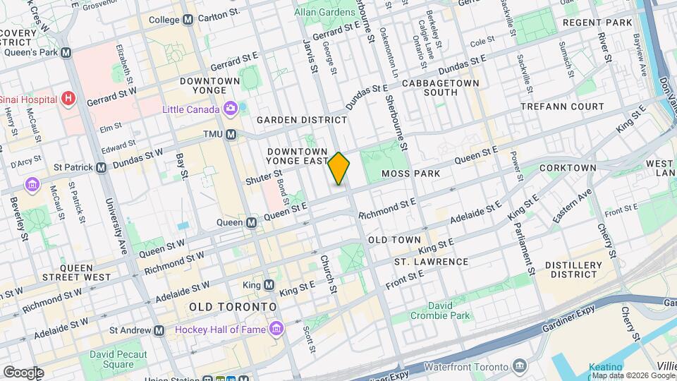 100 Queen St E Map and Location Details