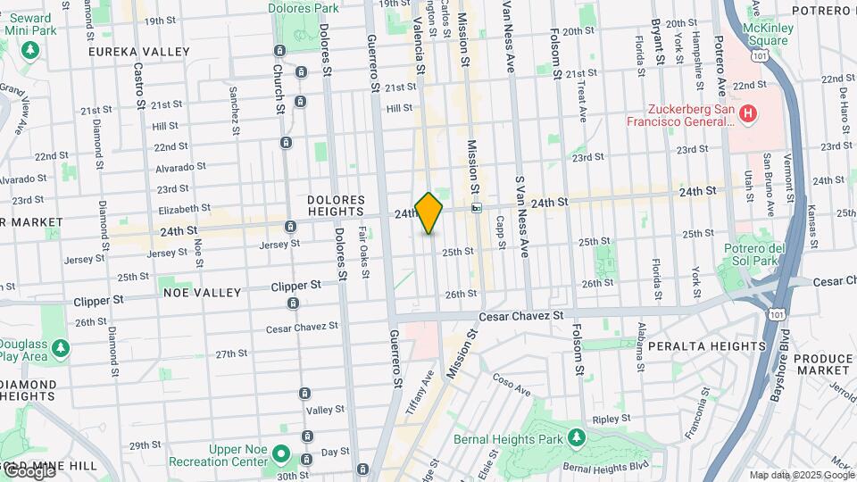 1366 Valencia St Map and Location Details