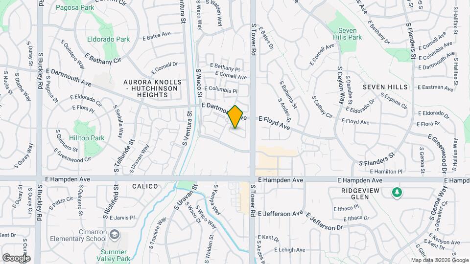 18345 E Flora Dr, Unit K Mapa y Detalles de la Ubicación