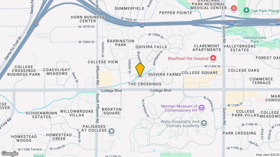 12708 W 110th Terrace Map and Location Details