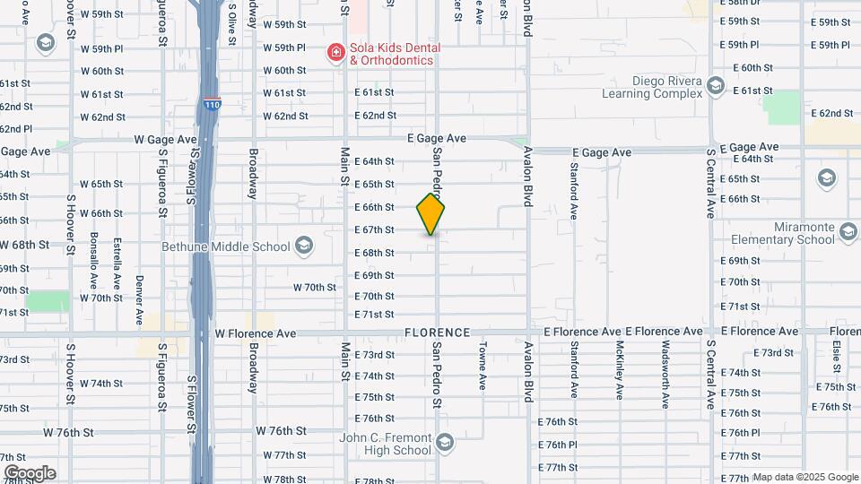 6717 S San Pedro St Map and Location Details