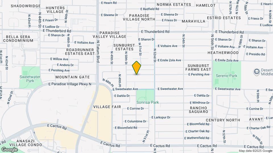 5031 E Pershing Ave Map and Location Details