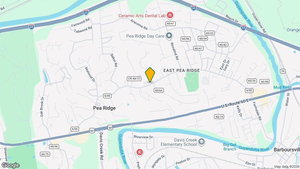 1302 E Pea Ridge Rd Map and Location Details