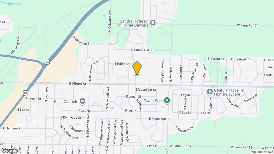 644 N Cox Ave Map and Location Details