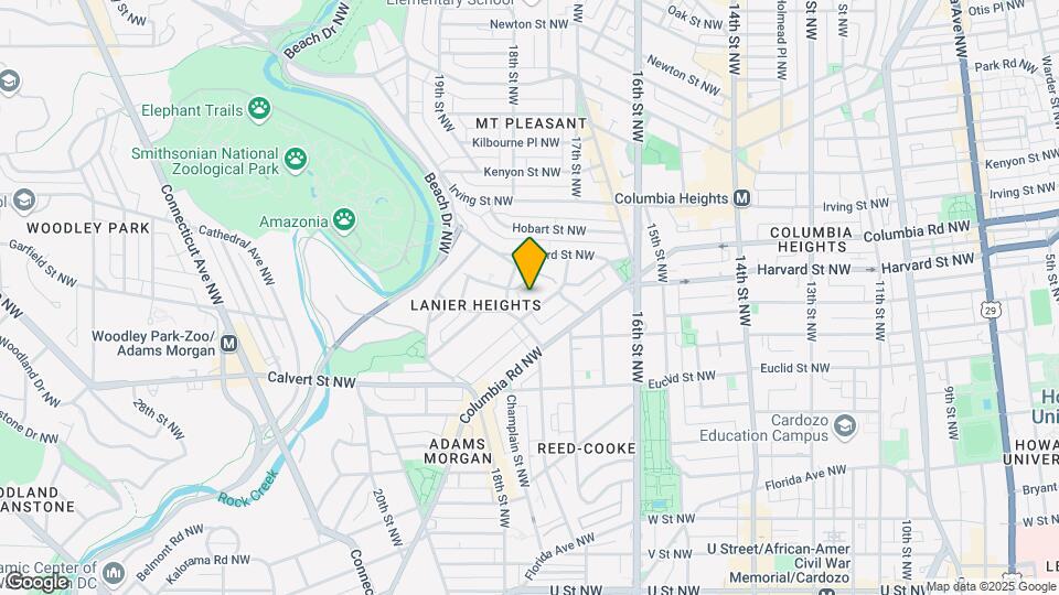 1725 Lanier Pl NW Map and Location Details